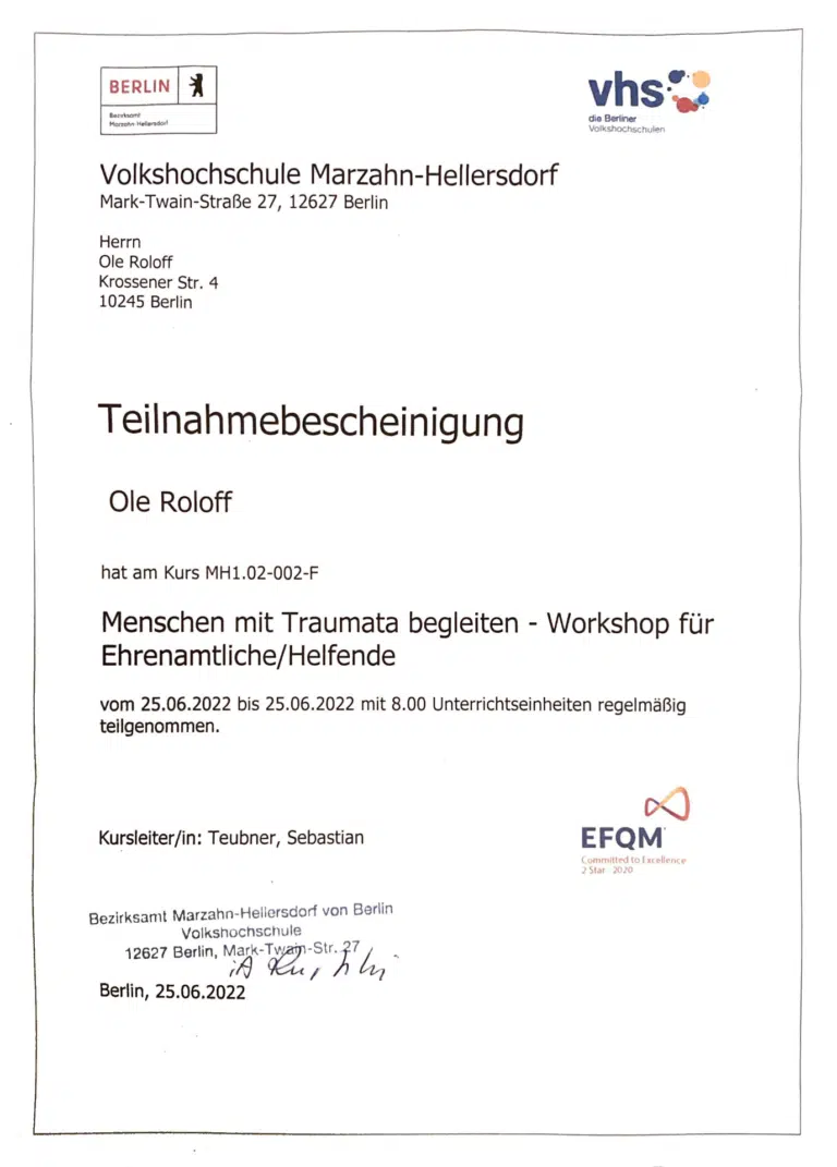 2022-06 Workshop Menschen mit Traumata begleiten